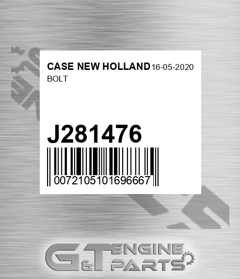 J281476 Bolt
