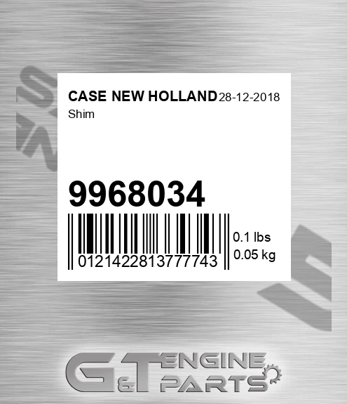 9968034 CASE NEW HOLLAND Shim