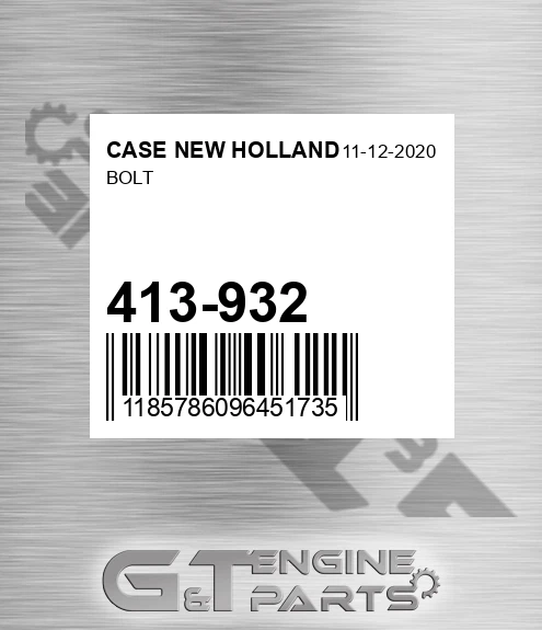 413-932 Bolt for CASE NEW HOLLAND