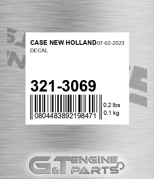 321-3069 Decal for CASE NEW HOLLAND