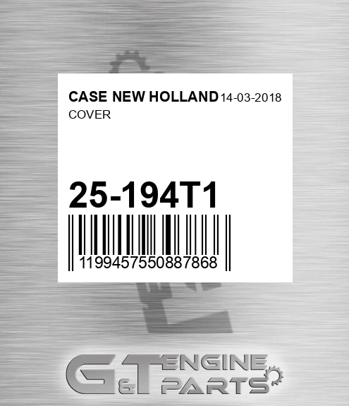 25-194T1 Cover for CASE NEW HOLLAND