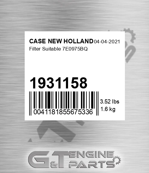 1931158 Filter Suitable 7e0975bq