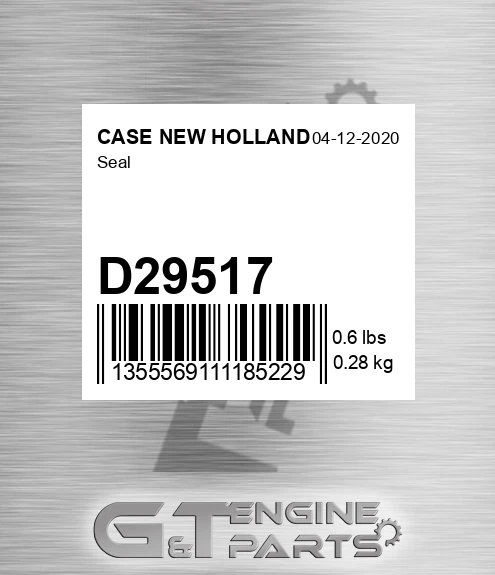 D29517 CASE NEW HOLLAND Seal