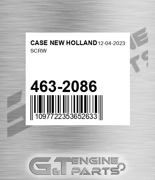 463-2086 Scrw for CASE NEW HOLLAND