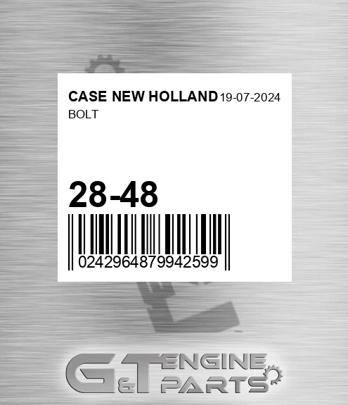 28-48 Bolt for CASE NEW HOLLAND