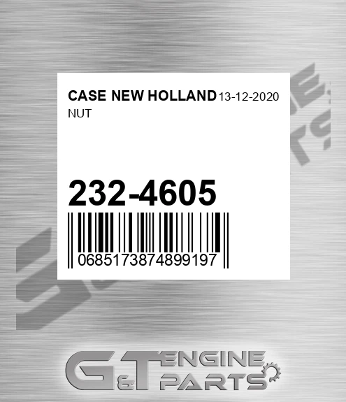 232-4605 Nut for CASE NEW HOLLAND