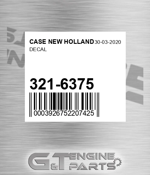 321-6375 Decal for CASE NEW HOLLAND