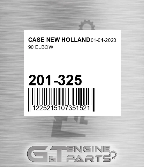 201-325 90 Elbow for CASE NEW HOLLAND