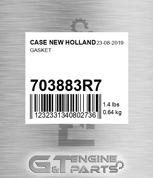 703883R7 Gasket for CASE NEW HOLLAND