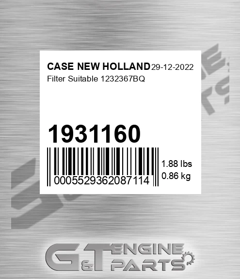 1931160 Filter Suitable 1232367bq