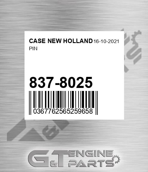 837-8025 Pin for CASE NEW HOLLAND