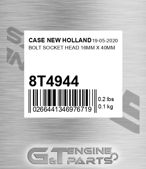 8T4944 Bolt Socket Head 16mm X 40mm