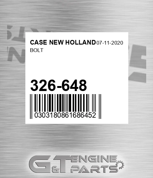 326-648 Bolt for CASE NEW HOLLAND