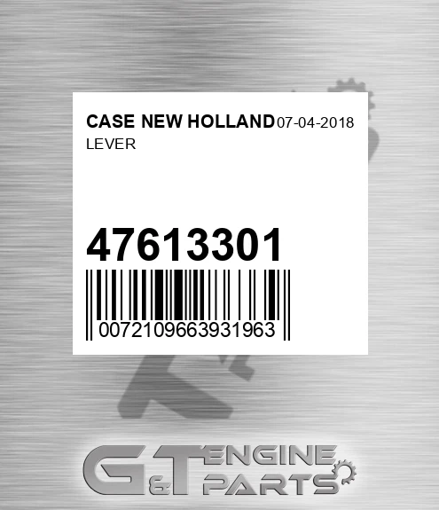 47613301 Lever for CASE NEW HOLLAND