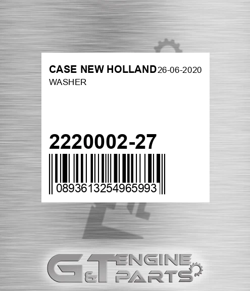 2220002-27 Washer for CASE NEW HOLLAND