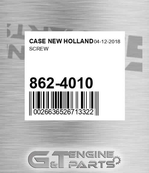 862-4010 Screw for CASE NEW HOLLAND