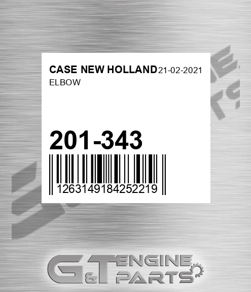 201-343 Elbow for CASE NEW HOLLAND