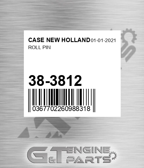 38-3812 Roll Pin for CASE NEW HOLLAND