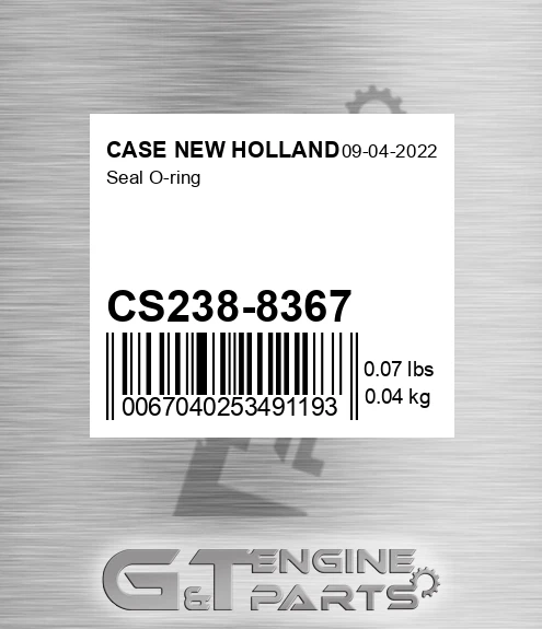 CS238-8367 Seal O-ring for CASE NEW HOLLAND