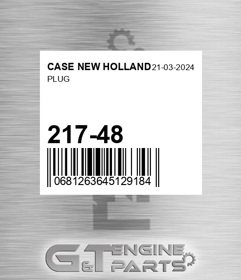 217-48 Plug for CASE NEW HOLLAND