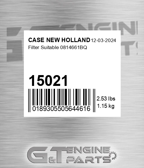 15021 Filter Suitable 0814661bq