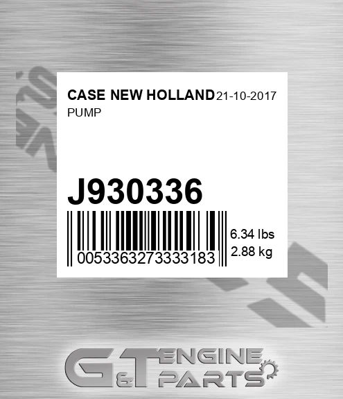 J930336 CASE NEW HOLLAND Pump