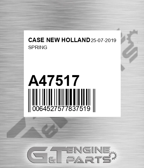 A47517 Spring for CASE NEW HOLLAND
