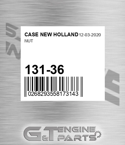 131-36 CASE NEW HOLLAND Nut