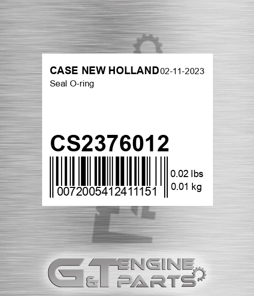 CS2376012 Seal O-ring for CASE NEW HOLLAND