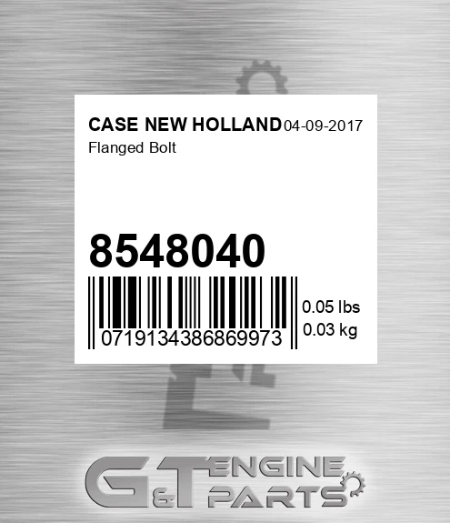 8548040 CASE NEW HOLLAND Flanged Bolt