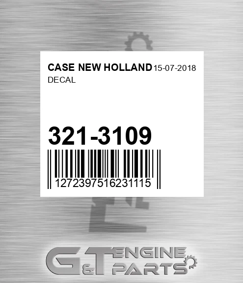 321-3109 Decal for CASE NEW HOLLAND