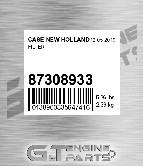 87308933 Filter for CASE NEW HOLLAND