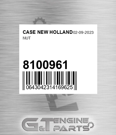 8100961 Nut for CASE NEW HOLLAND
