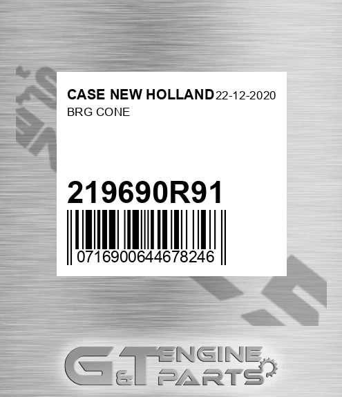 219690R91 Brg Cone for CASE NEW HOLLAND