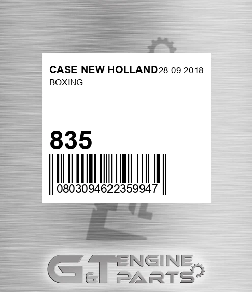835 CASE NEW HOLLAND Boxing
