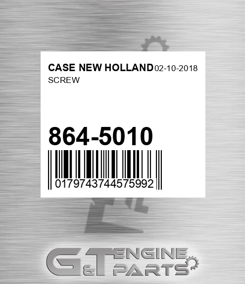 864-5010 Screw for CASE NEW HOLLAND