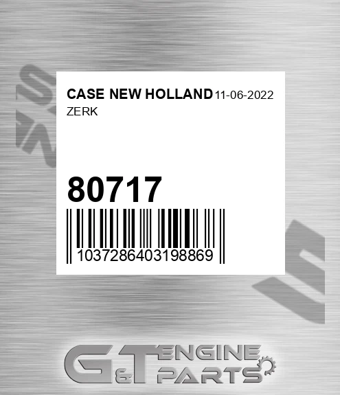 80717 Zerk for CASE NEW HOLLAND