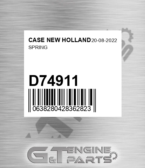 D74911 Spring for CASE NEW HOLLAND