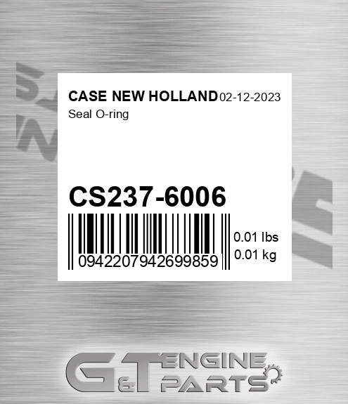 CS237-6006 CASE NEW HOLLAND Seal O-ring