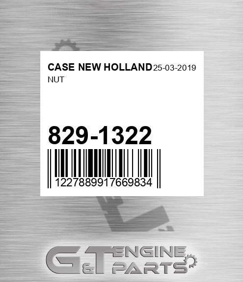 829-1322 Nut for CASE NEW HOLLAND