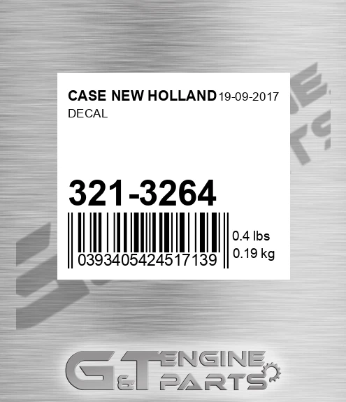 321-3264 Decal for CASE NEW HOLLAND