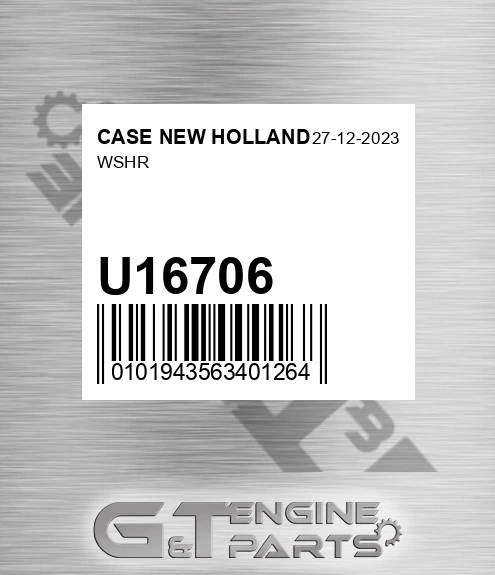 U16706 CASE NEW HOLLAND Wshr