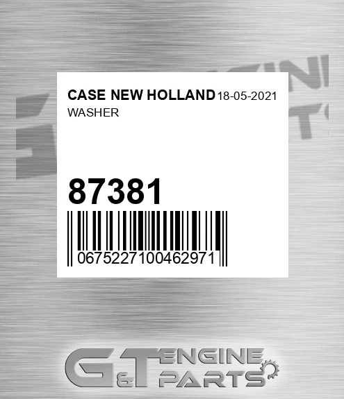 87381 Washer for CASE NEW HOLLAND