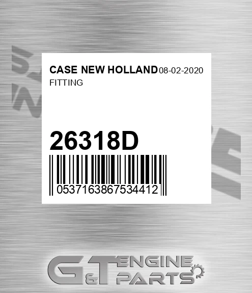 26318D CASE NEW HOLLAND Fitting