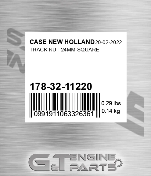 178-32-11220 Track Nut 24mm Square