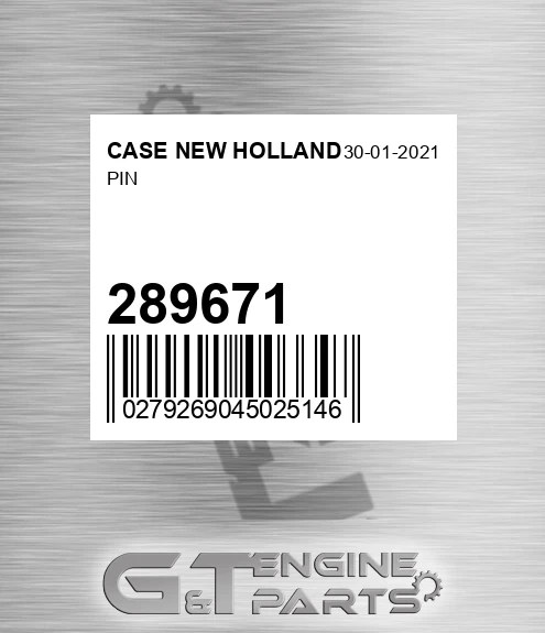 289671 Pin for CASE NEW HOLLAND