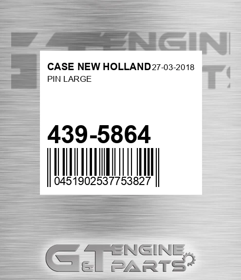 439-5864 Pin Large for CASE NEW HOLLAND