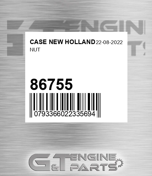 86755 Nut for CASE NEW HOLLAND