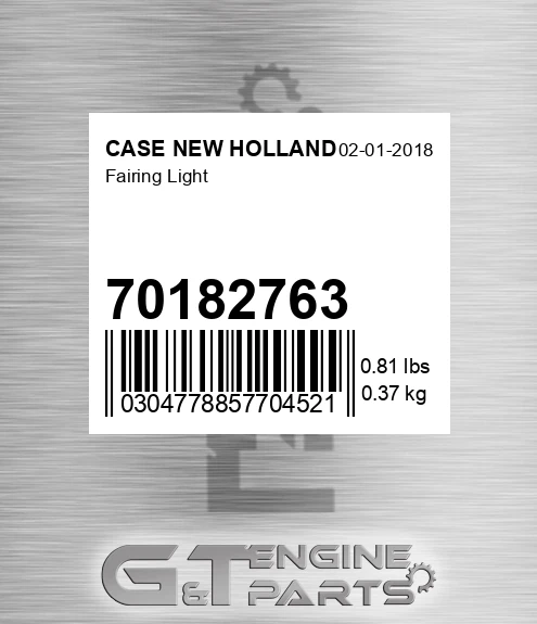 70182763 CASE NEW HOLLAND Fairing Light
