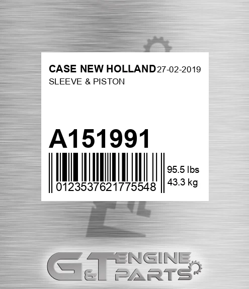 A151991 CASE NEW HOLLAND Sleeve & Piston